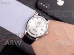 Perfect Replica Rolex Cellini Stainless Steel Case Black Leather Strap 40mm Watch